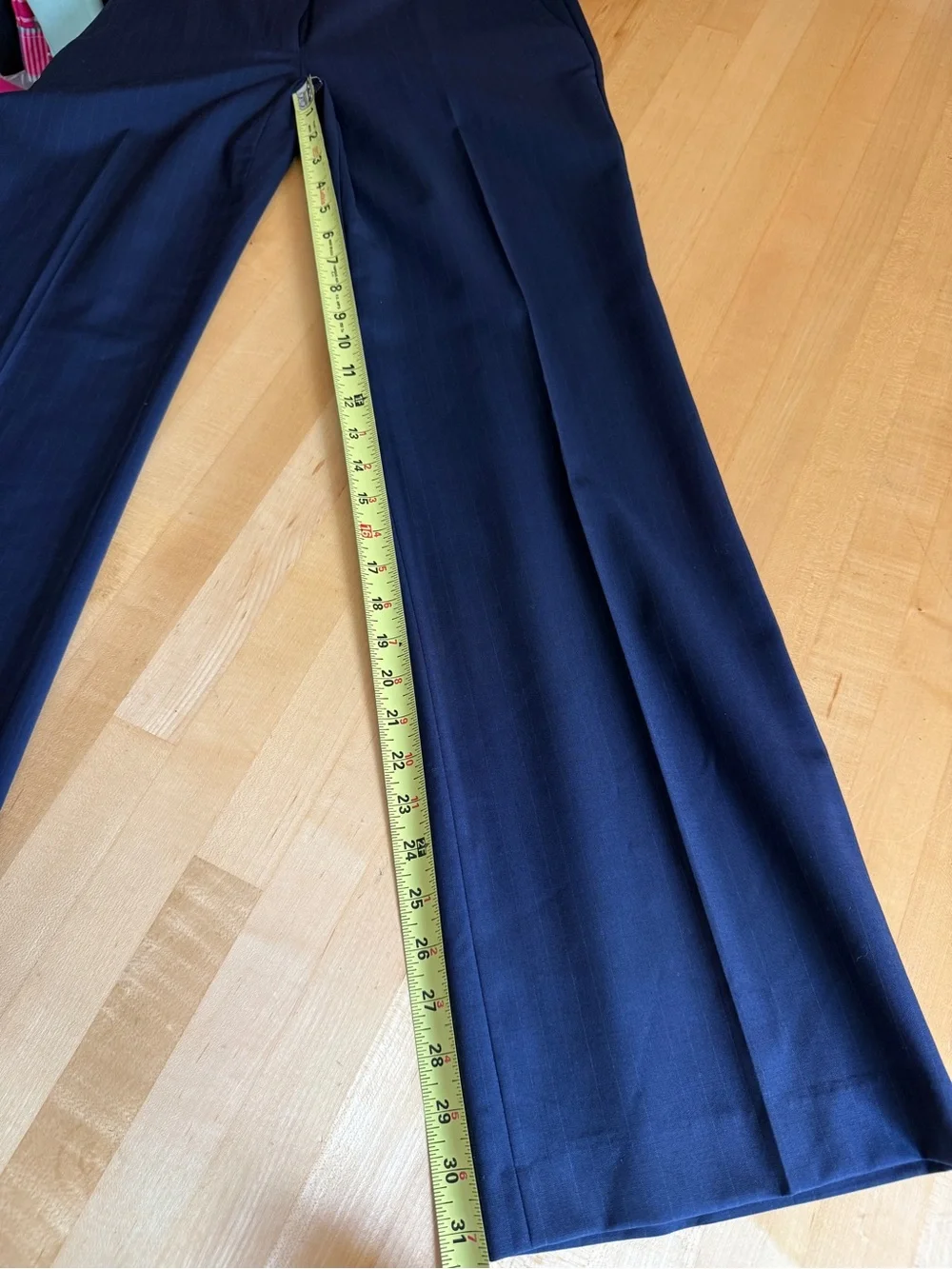 J. Crew Suiting Navy Pinstripe Lightweight Wool Pant Suit City Fit 6/8  *EUC*